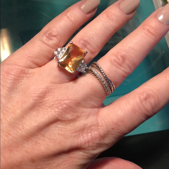 🎁sALe FiRm Morganite + White Topaz Sterling Ring - Picture 3 of 6